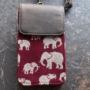 Thirty-One Burgundy Elephant Crossbody Bag
